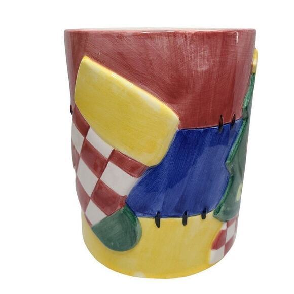 Vintage Kitchen Food Stoage, Lotus 90s Christmas Holiday Ceramic Jar With Lid - Picture 8 of 11